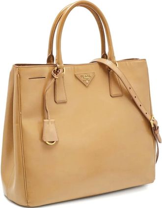 Prada Gardener lakleren shopper - Bruin