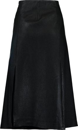 Brunello Cucinelli WomenS Black Linen Flared Skirt, Size 6
