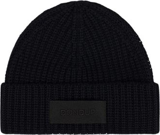 Dondup Gorro de punto acanalado - Accessories - Hombre - Negro - ONE SIZE