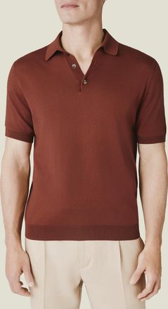 Luca Faloni Rust Cotton (Knitted) Knitted Polo