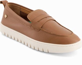 Andrea Womens Leather Loafers In Honey