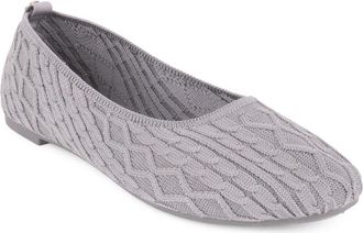 Elie Tahari Cannes Cable Knit Ballet Flat in Grey at Nordstrom, Size 5.5