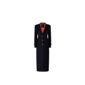 Pinko Enkelrij broek met knopen - Dames - Mantel - Blauw - XS - Wol - Jassen