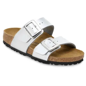 Birkenstock Womens Sydney Cushion Buckle Sandal In Silver
