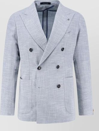 Tagliatore virgin wool silk cotton double-breasted blazer
