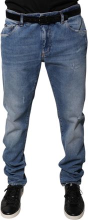 Dolce & Gabbana Light Blue Cotton Men Skinny Denim Jeans Elastane Clothing