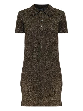 A.P.C. Mini-jurk met knopen en kraag - Zwart