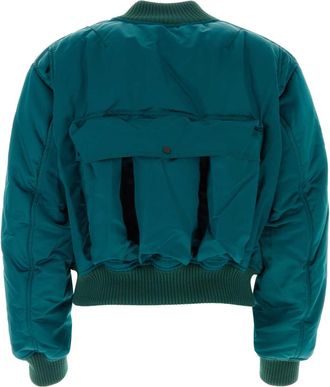 Botter Mens Technical Satin Bomber Jacket Green Nylon