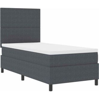 vidaXL Cama Tipo Box Spring Gris Oscuro Y Blanco 203 X 90 X 128 Cm Vidaxl