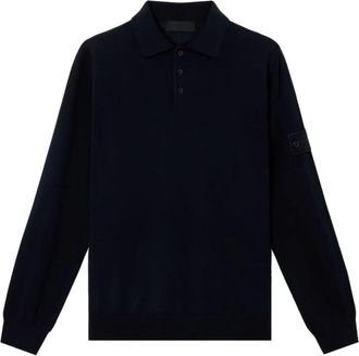 Stone Island Trui met ronde hals - Heren - V-hals truien - Blauw - XL - Wol - Truien & Vesten