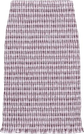 Prada Gonna midi in cotone a quadri - Rosa