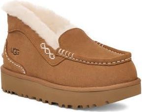 UGG Ansley Parc Genuine Shearling Platform Slipper in Chestnut at Nordstrom Rack, Size 10