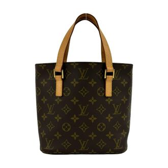 Louis Vuitton Brown Leather Pvc Handbag Tote Bag (Pre-Owned)