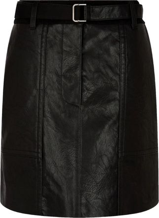 STUDIO TOMBOY Minigonna in pelle con cintura - Nero