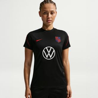 Nike USMNT Strike Nike Womens Soccer Dri-FIT Short-Sleeve Top in Black | IB5390-010