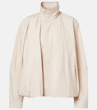 Christophe Lemaire Pleated cotton satin jacket