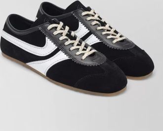 Dries Van Noten suede sneakers contrast stripe rubber sole