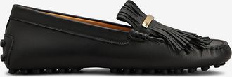 Tod's Nappaledermokassins mit Fransen und St&auml;bchen Gommino
