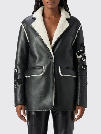 Ermanno Scervino Shearling corto monopetto in ecopelle con collo a rever
