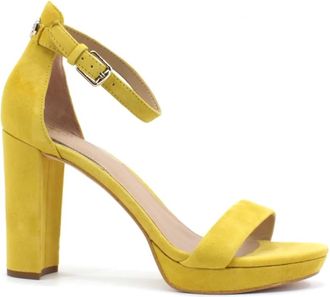 Guess High Heel Sandalen - Dames - Sandalen met hakken - Geel - 39 EU - Leer - Schoenen