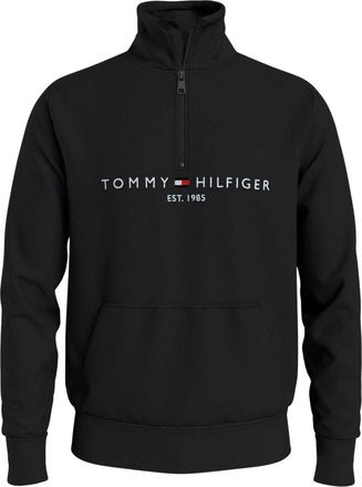 Tommy Hilfiger Sweatshirt met ronde hals en logo voor heren (Zwart)