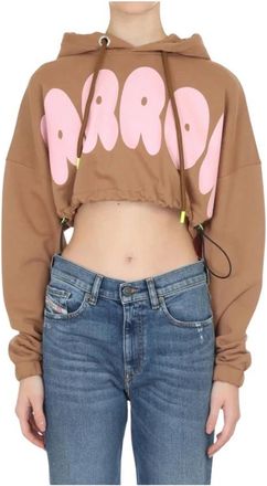 Barrow Cropped Sweatshirt - Dames - Hoodies - Bruin - M - Katoen - Hoodies & sweatvesten