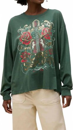 Daydreamer Chris Stapleton Long Sleeve Top In Deep Green