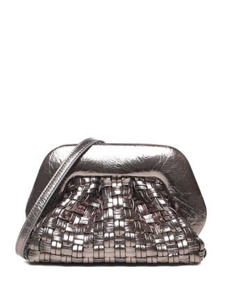 Themoirè woven metallic-effect mini bag - Silver