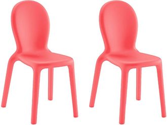 Decorspace 2 X Sillas De Polietileno Comedor Bar Restaurante Dise&ntilde;o Moderno Chlo&eacute; Stock - Rojo