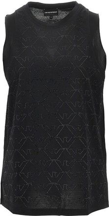 Emporio Armani Jersey top with strass Eagle motif Woman M