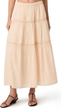 Paige Andres Tiered Maxi Skirt in Light Peach at Nordstrom, Size X-Large