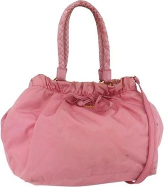 Prada Pre-owned Handbags, female, Pink, Size: ONE SIZE Pre-owned Vintage Nylon Handbag