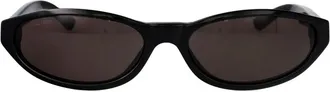 Balenciaga Bb0007S Ovalen Zonnebril met Montuur - unisex - Accessoires - Zwart - Maat: 59 MM