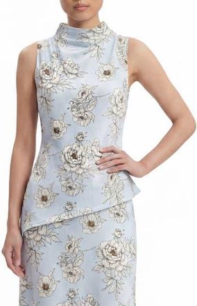 By Design Andra Floral Sleeveless Asymmetric Satin Top in Pressed Florals at Nordstrom Rack, Size X-Small