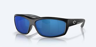 Costa Unisex Saltbreak Polarized Sunglasses In Black Frame Blue Mirror