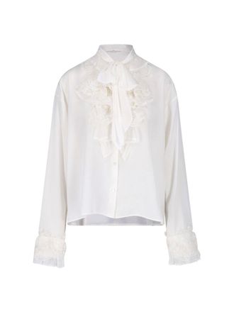 Ermanno Scervino Camicia In Seta Con Pizzo
