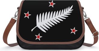 Generic Fern Flag Crossbody Bag Womens Handbag PU Message Bags Shoulder Purse with Adjustable Strap