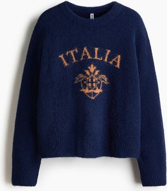 H&M Pullover mit Jacquardmotiv - Blue