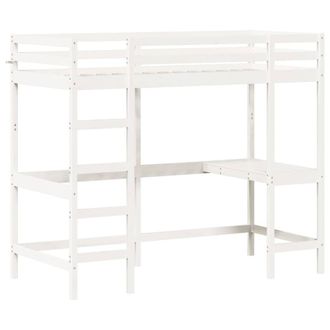 Berkfield Home Loft Bed without Mattress White 90x190 cm Single Solid Wood Pine