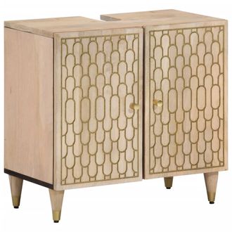 vidaXL Armario De Lavabo Para Ba&ntilde;o Madera Maciza De Mango 62x33x58 Cm Vidaxl