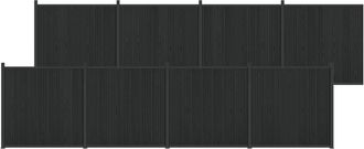 vidaXL Panel De Valla 8 Uds. 1405 X 186,5 Cm Wpc Y Aluminio Negro Vidaxl