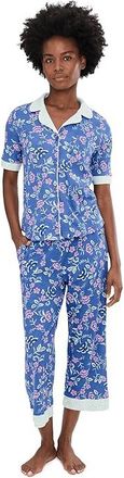 Karen Neuburger Petite Elbow Sleeve Capri Pajama Set Womens Pajama Sets Butterfly Garden : PXL (US 18P-20P), Cotton/Polyester