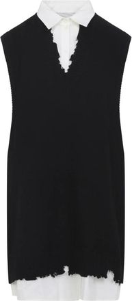 Maison Margiela Cotton Mini Dress - Dames - Korte kleedjes - Zwart - S - Katoen - Kleedjes