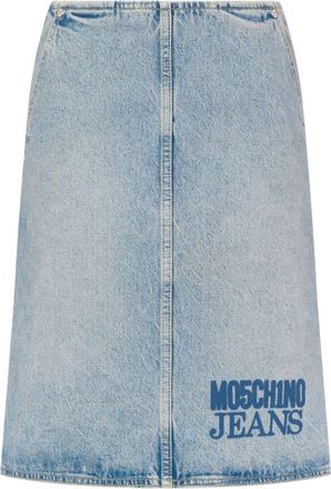 Moschino cotton pencil skirt - women - Cotton - 28 - Blue