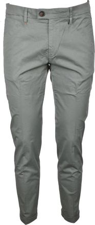 Re-hash Katoen Elastaan Broek - Heren - Slim Fit Broeken - Groen - W33 - Katoen - Broeken