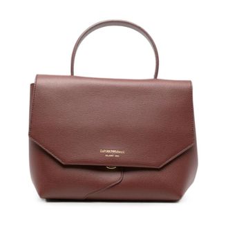 Emporio Armani Tassen, Dames, Bruin, ONE Size, Leer, 1981 Leren Shopper Tas