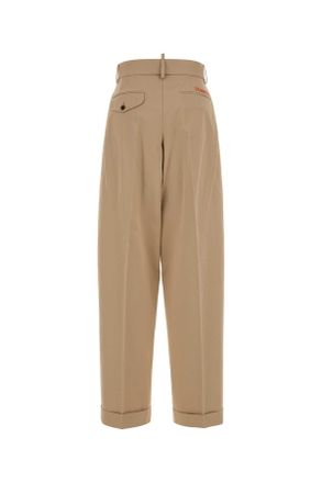 Dsquared2 Womens Beige Gabardine Pant Deserttan Exterior: Cotton Pantaloni