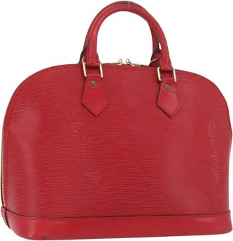 Louis Vuitton Alma Handbag Epi Leather Red Leather Handbag (Pre-Owned)