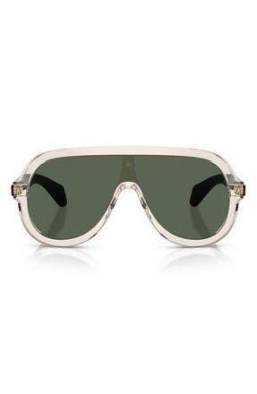 Moncler Sunsette 130mm Pilot Sunglasses in Butter /Solid Dark Green at Nordstrom