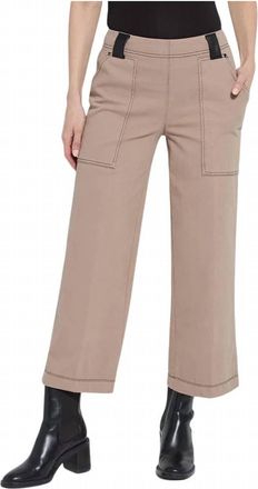 Lyss&eacute; Womens Valerie Wide Leg Crop Denim Pant In Timeless Taupe